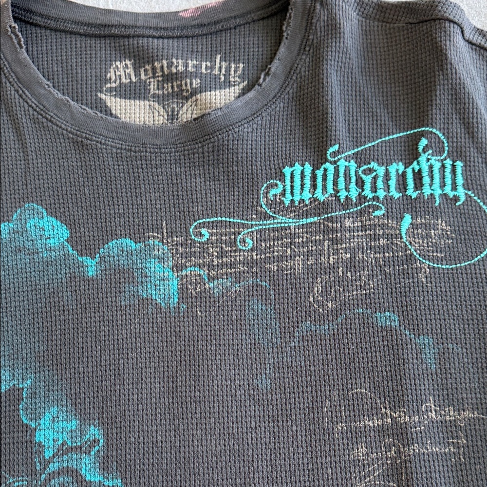 Monarchy Graphic Long Sleeve Shirt - Size USA Large - L | unique piece - Picture 4 of 8